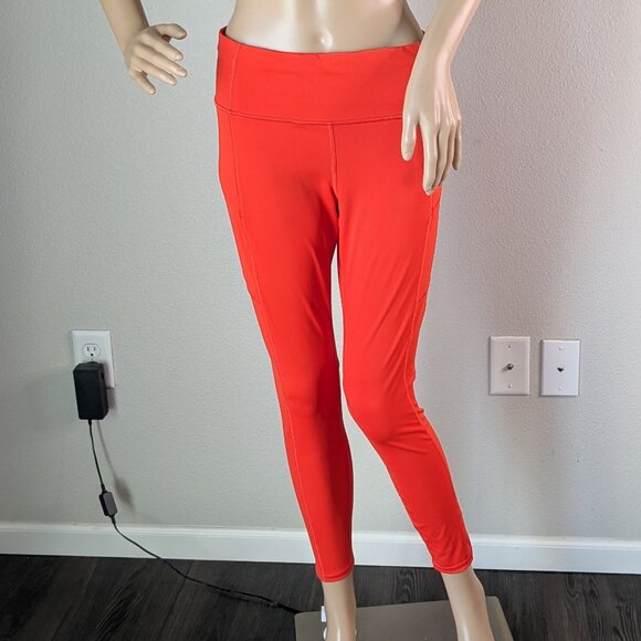 Athleta Leggings Women's Medium Orange Contender Tight Leggings Yoga Athleisure - Picture 1 of 15